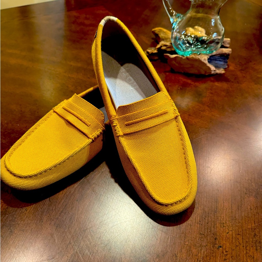 Rothy’s The Driver loafer for man or woman in Mustard color.